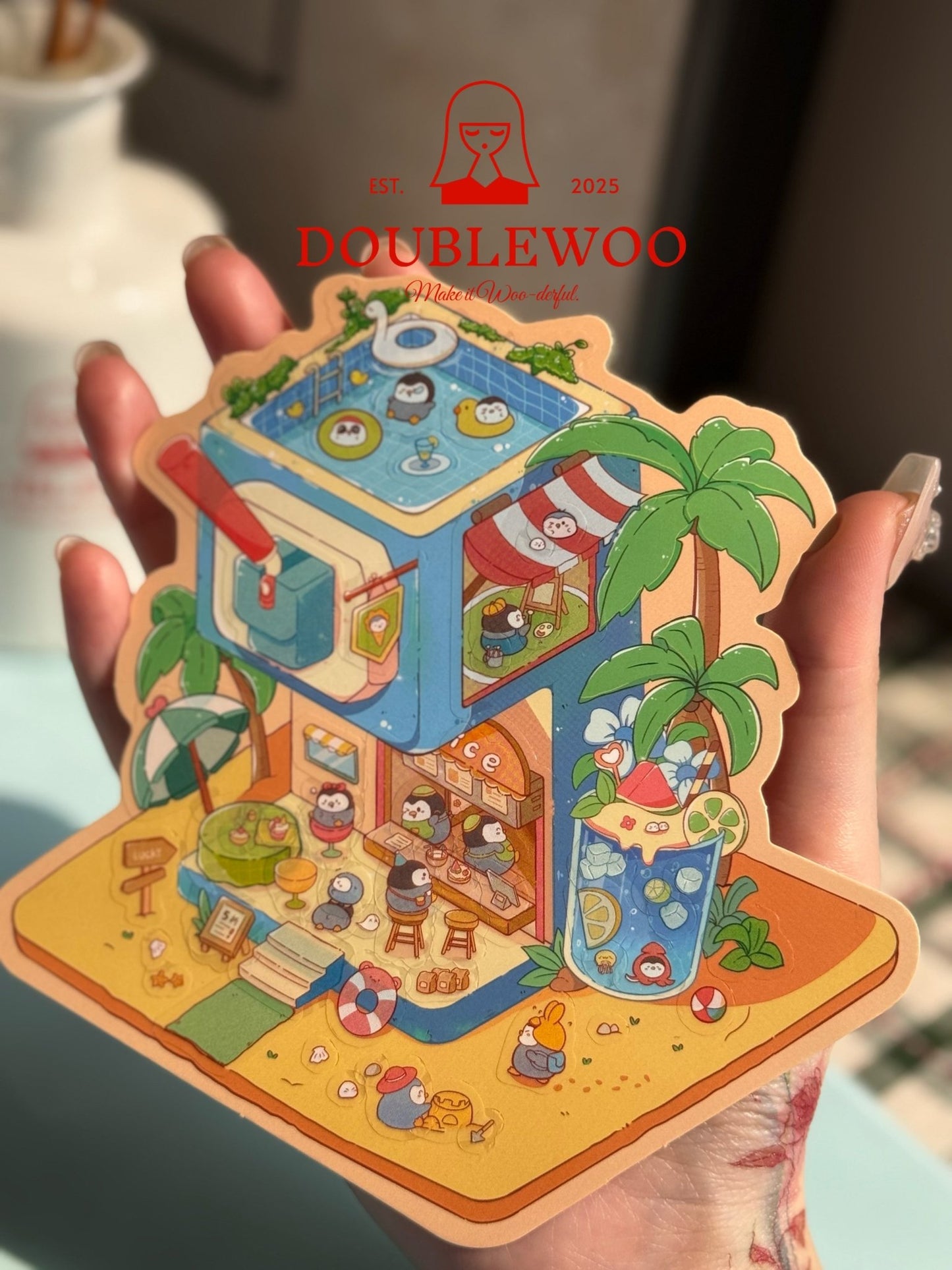 Street Shop Series – Penguin Drink Shop– DIY journaling decoration by DOUBLEWOO