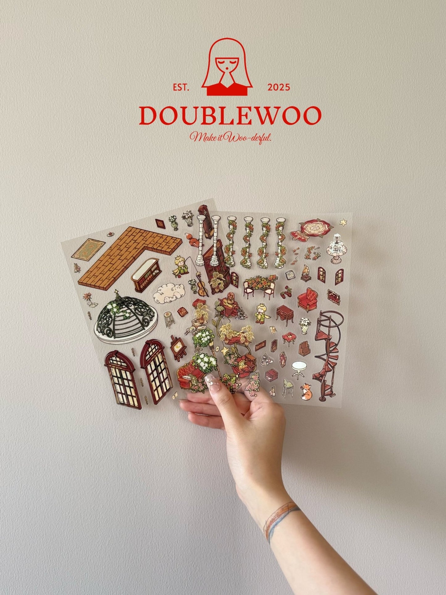 DOUBLEWOO Prince of the Stars Sticker - Rose Collector scene - Details