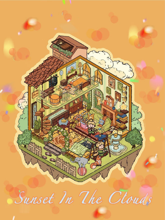 DOUBLEWOO Prince of the Stars Sticker - Sunset in the Clouds scene