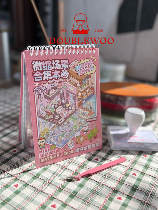 Telado 1.0 DIY Scenery Sticker Book – miniature scene stickers binder with 20 scenes – DOUBLEWOO