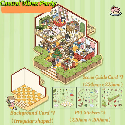YILAN Home Party Season – Cozy Big-Size Scenery Sticker Series
