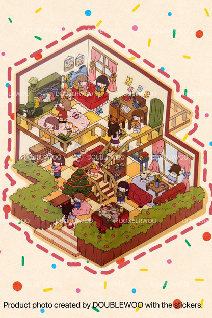YILAN Home Party Season – Cozy Big-Size Scenery Sticker Series