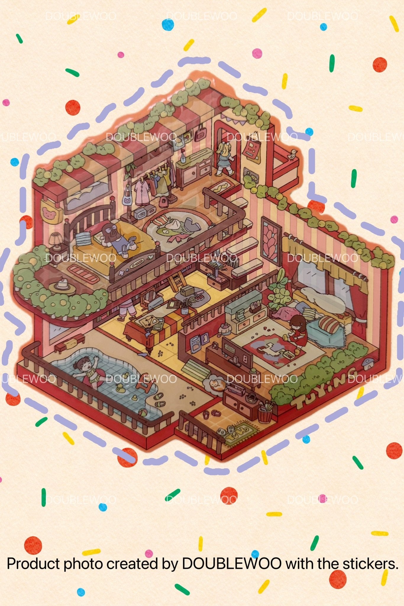YILAN Home Party Season – Cozy Big-Size Scenery Sticker Series