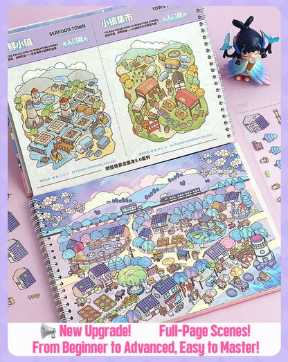 📒 DIY Scene Sticker Book 3.0 – 12 Scenes in a Spiral Binder