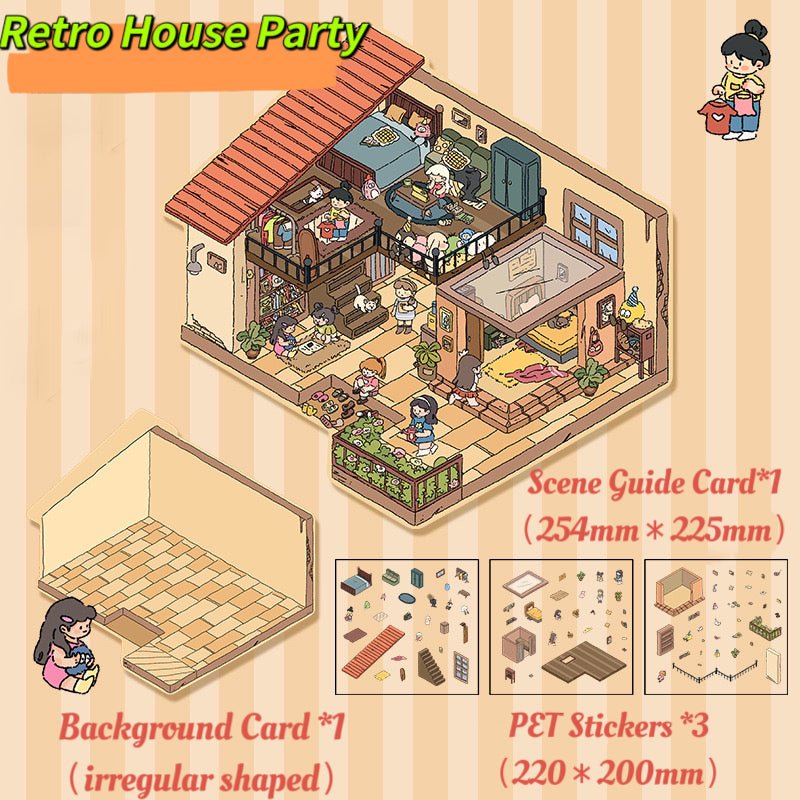 YILAN Home Party Season – Cozy Big-Size Scenery Sticker Series