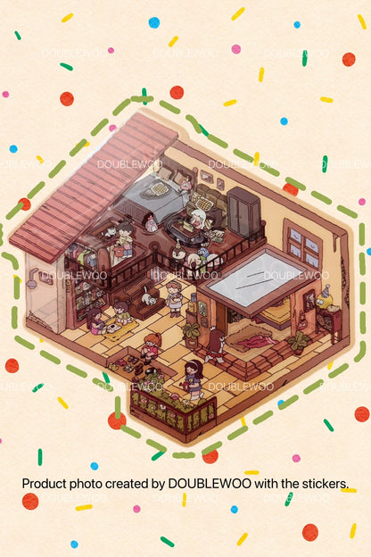 YILAN Home Party Season – Cozy Big-Size Scenery Sticker Series