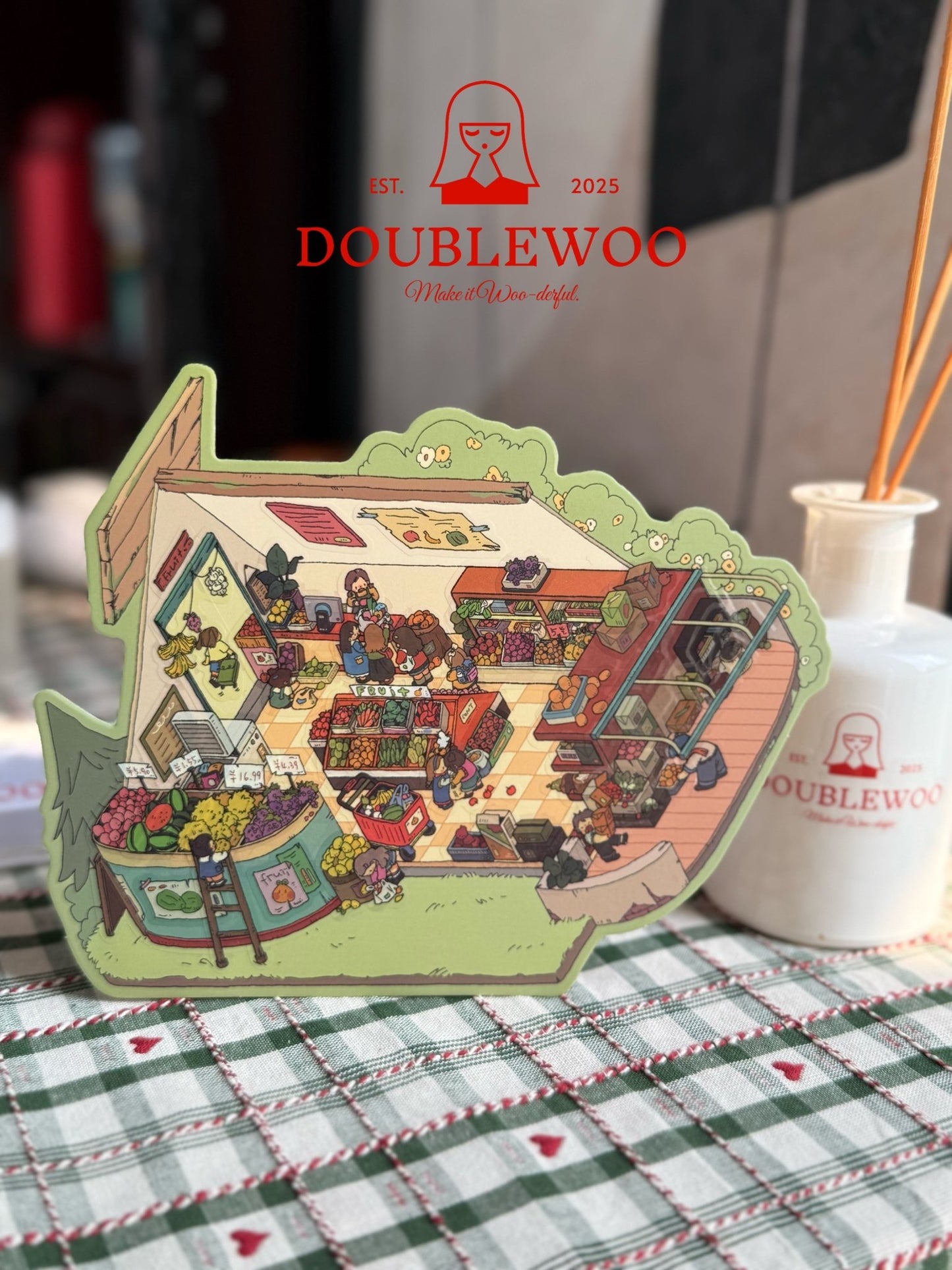 Fruit Veg Market scene sticker – DIY journaling decoration by DOUBLEWOO