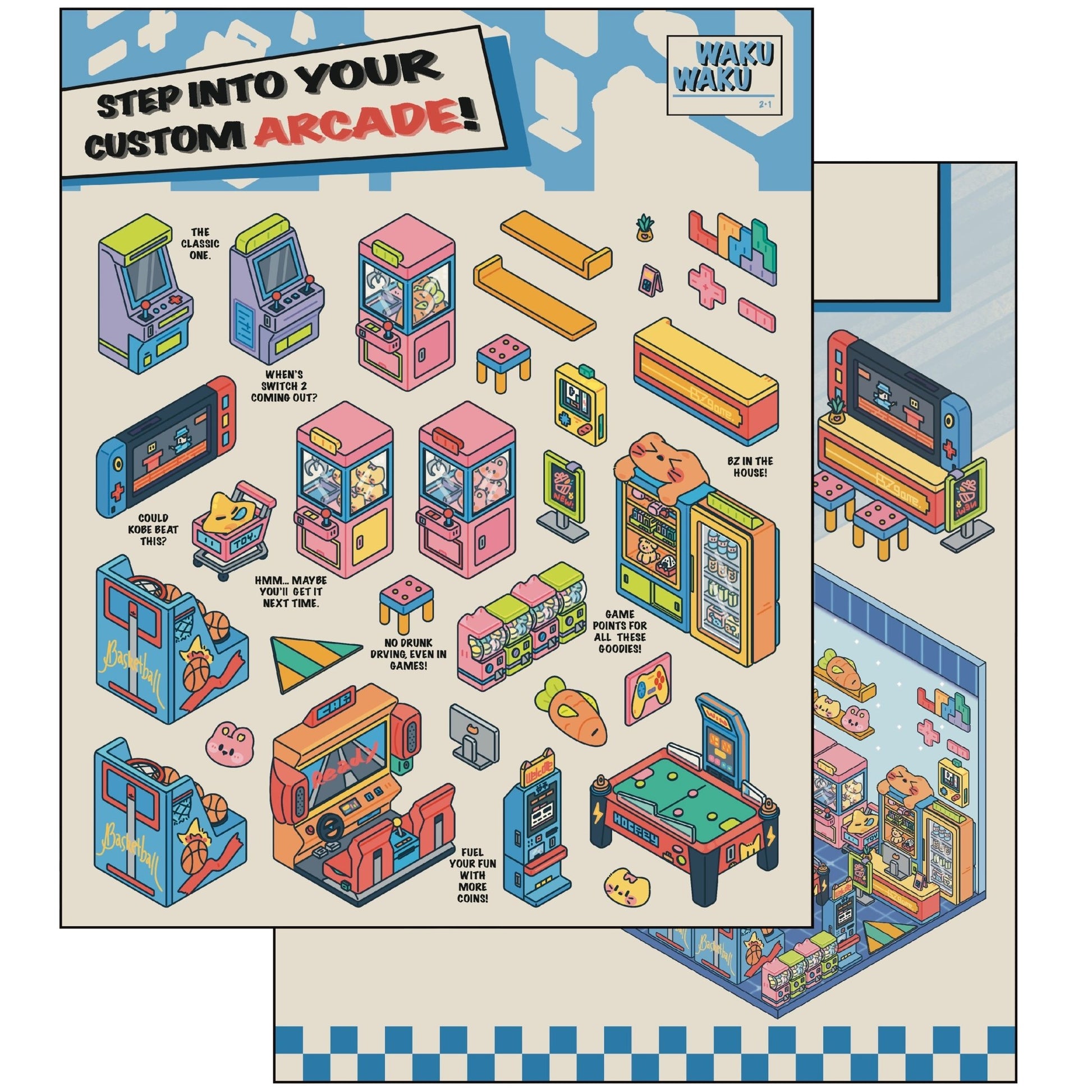 Close-up of DOUBLEWOO WAKUWAKU 2.0 PET stickers – colorful, waterproof scenery decals