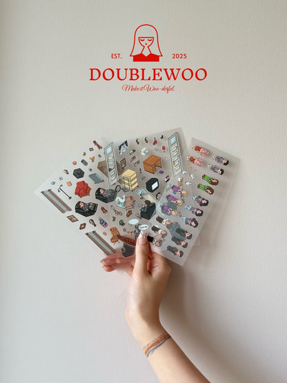 Scene sticker of Chandler's Living Room from DOUBLEWOO Friends Series