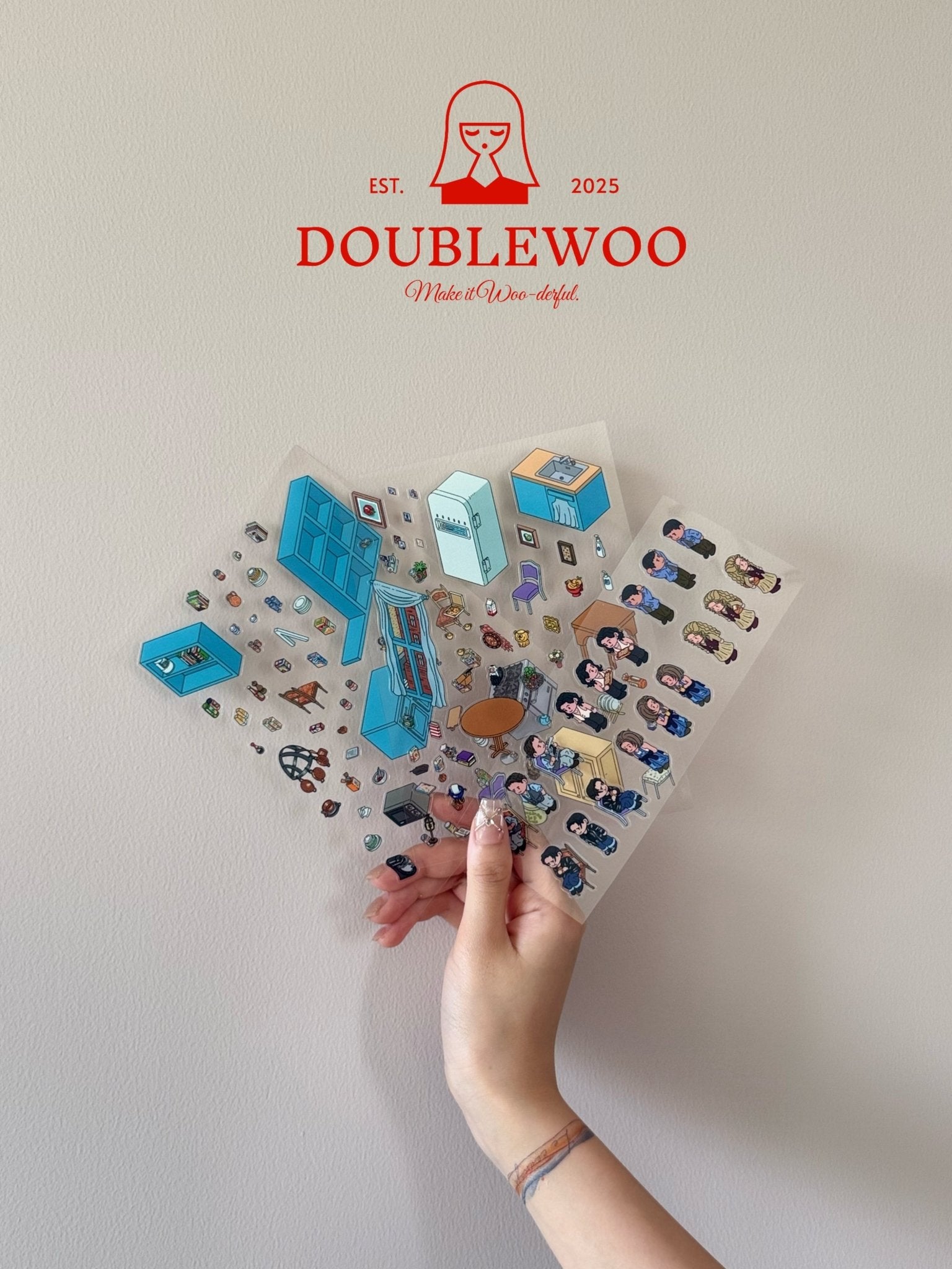 DIY scenery sticker of Monica's Kitchen from DOUBLEWOO Friends Series