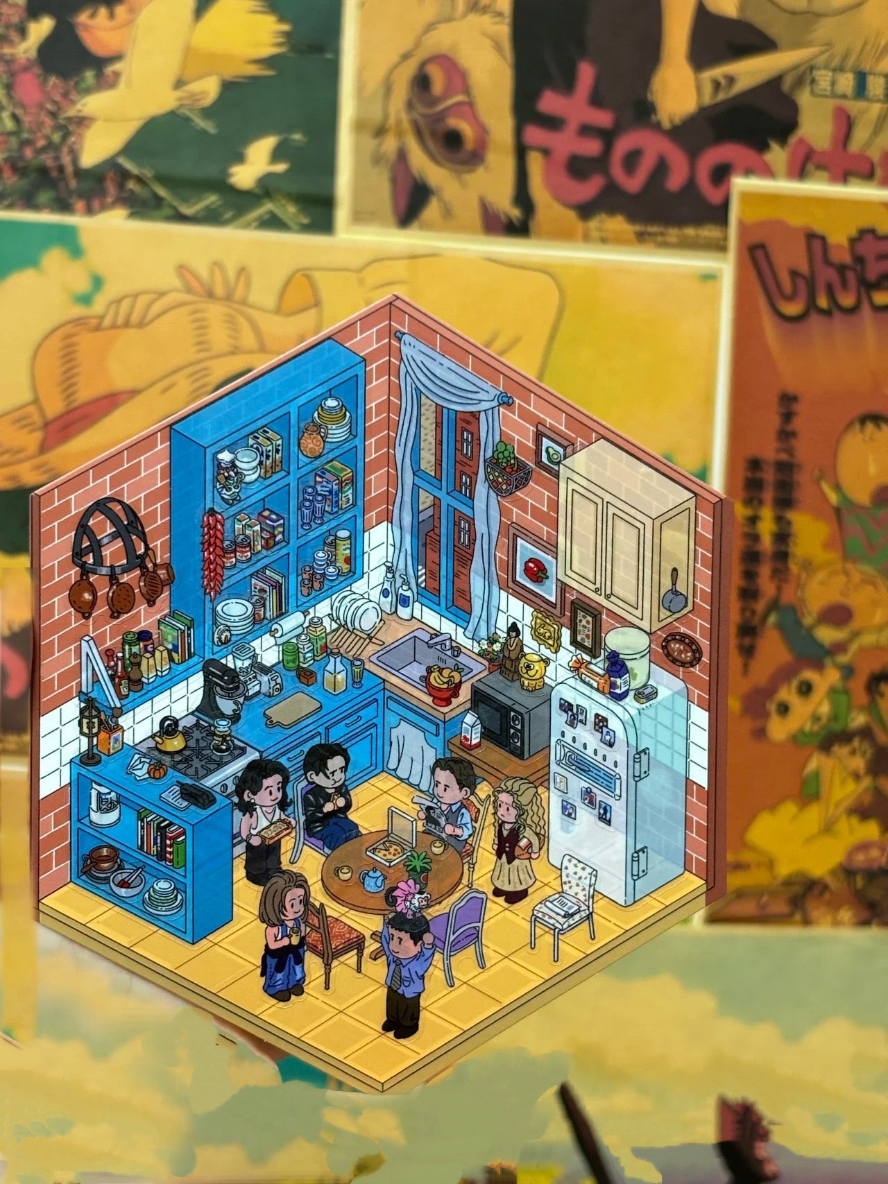DIY scenery sticker of Monica's Kitchen from DOUBLEWOO Friends Series