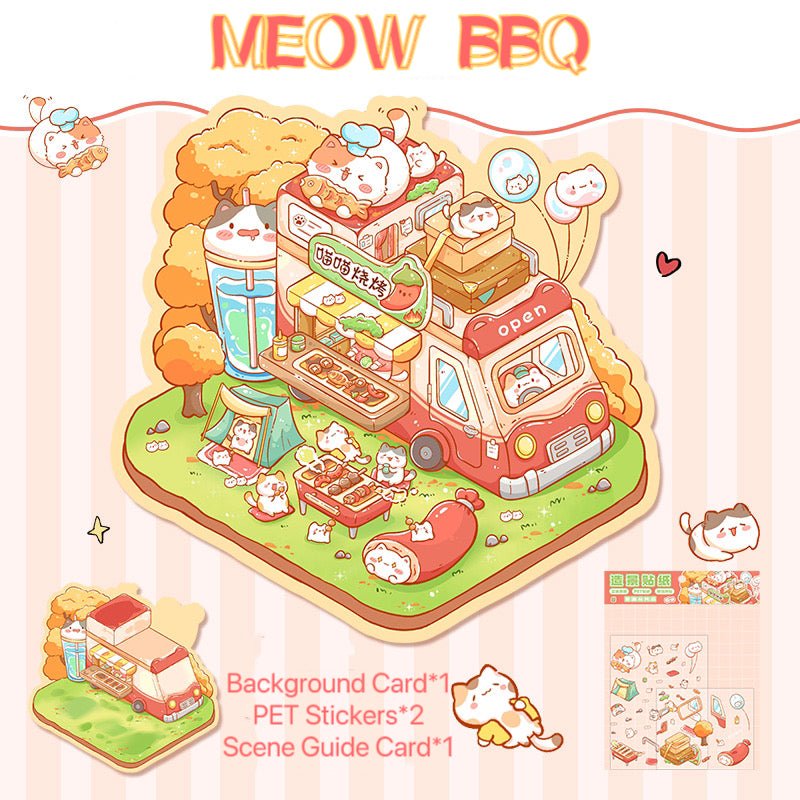 Street Shop Series –  Meow BBQ – DIY journaling decoration by DOUBLEWOO