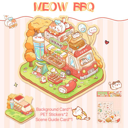 Street Shop Series –  Meow BBQ – DIY journaling decoration by DOUBLEWOO