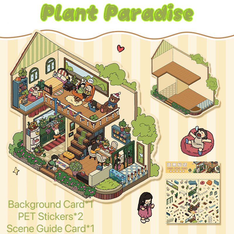 doublewoo plant paradise – includes pet stickers background cards and guide sheets