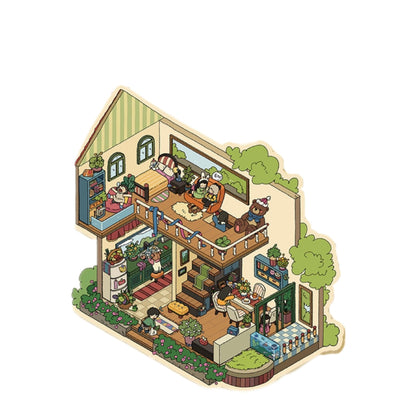 Plant Paradise scene sticker – DIY journaling decoration by DOUBLEWOO