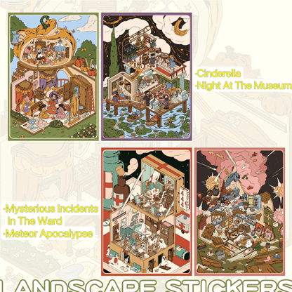 Whimsical Illustration Series | Large Size Scene Stickers – DOUBLEWOO