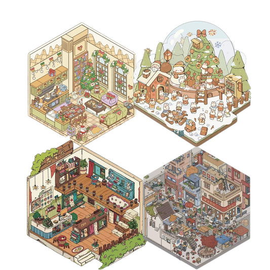 DOUBLEWOO Pocket Hill  Full Set - All 4 Scenes 