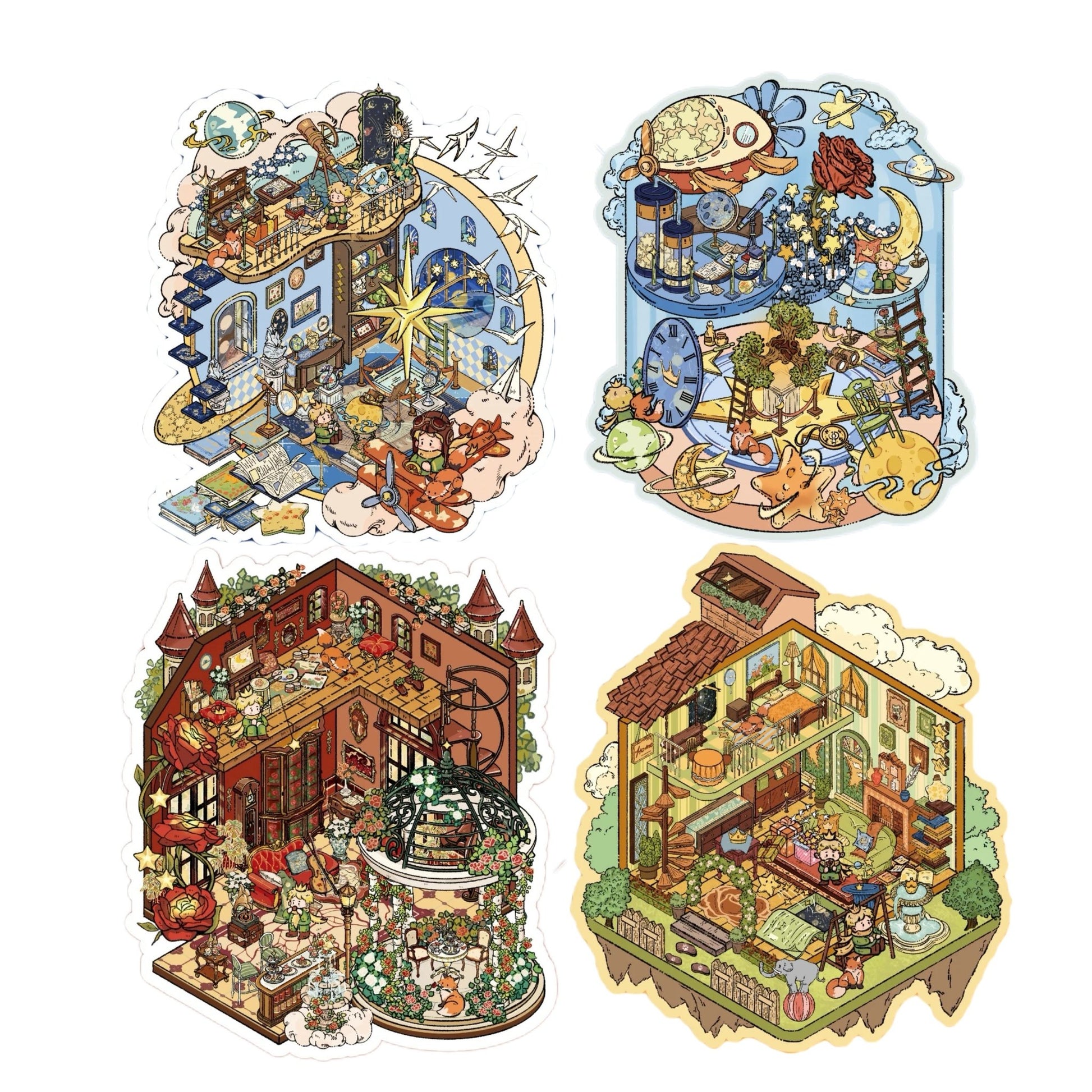 DOUBLEWOO Prince of the Stars Sticker Full Set - All 4 Scenes - Mr. Paper