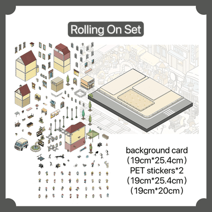 Street Scenes Series Large Size Scene Stickers | Urban Mini Worlds | DoubleWoo
