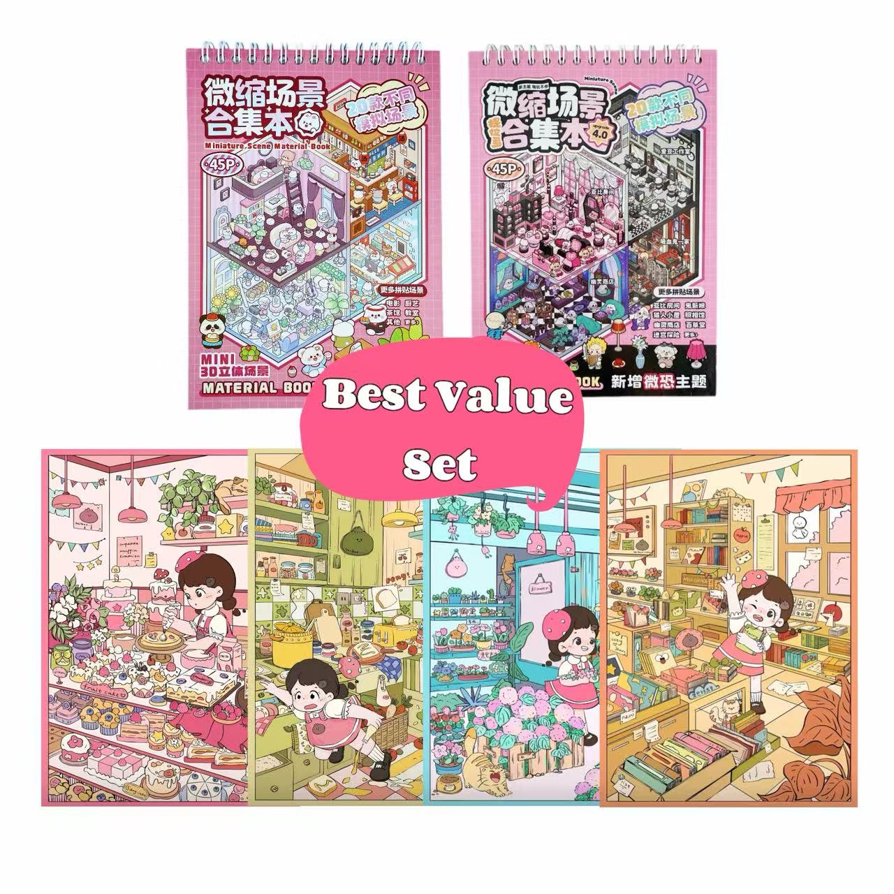 Set of illustrated books with a 'Best Value Set' label on a white background