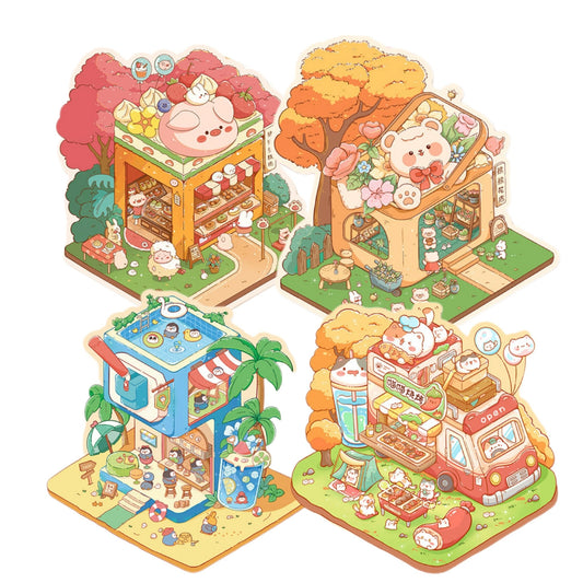 Street Shop Series full set – 2 DIY scenery stickers for collectors – DOUBLEWOO exclusive