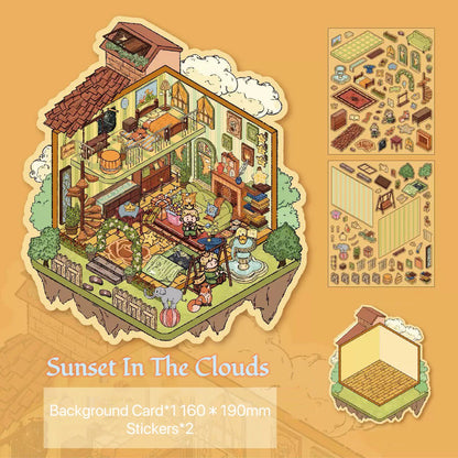 DOUBLEWOO Prince of the Stars Sticker - Sunset in the Clouds scene