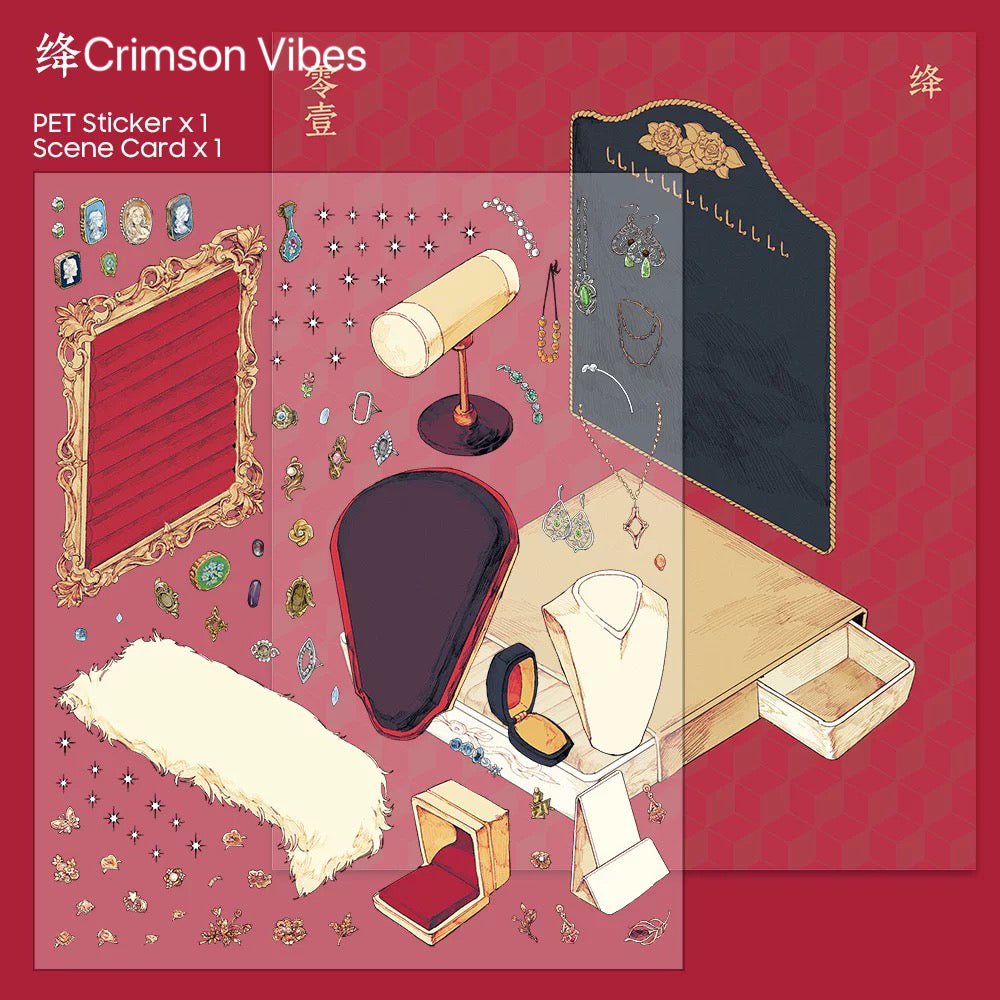 Crimson Vibes vintage gems scene from Velvet Collection