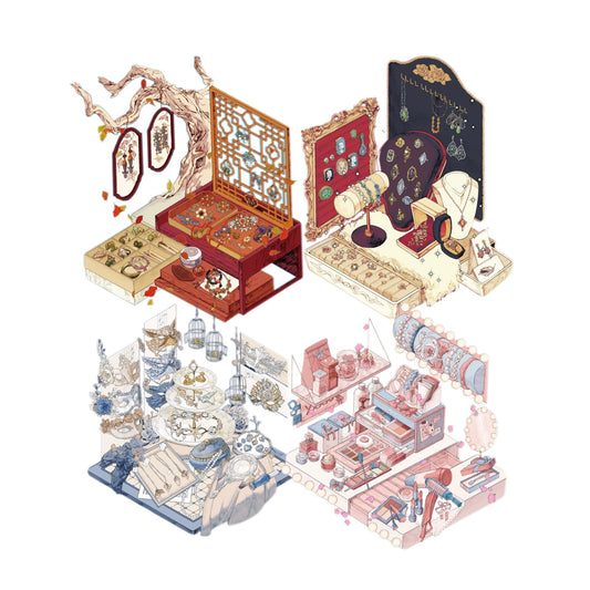 Full Velvet Collection – 4 luxury scene stickers by PAPERPALS DOUBLEWOO